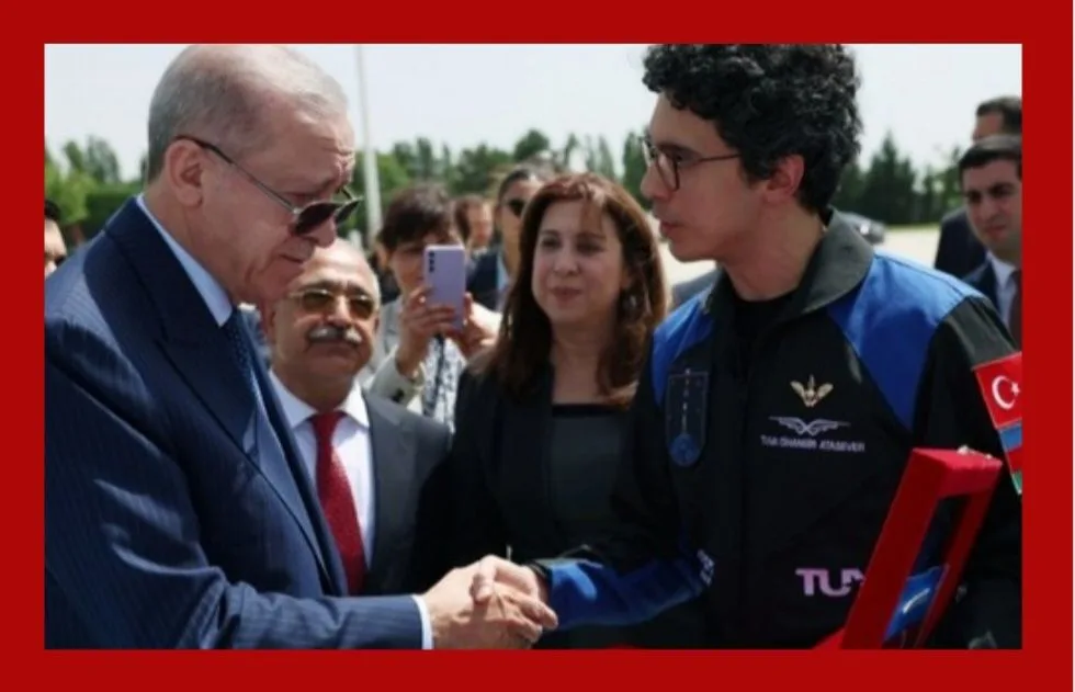 Cumhurbaşkanı Erdoğan, Türkiye’nin ikinci astronotu Atasever ve ailesini kabul etti.