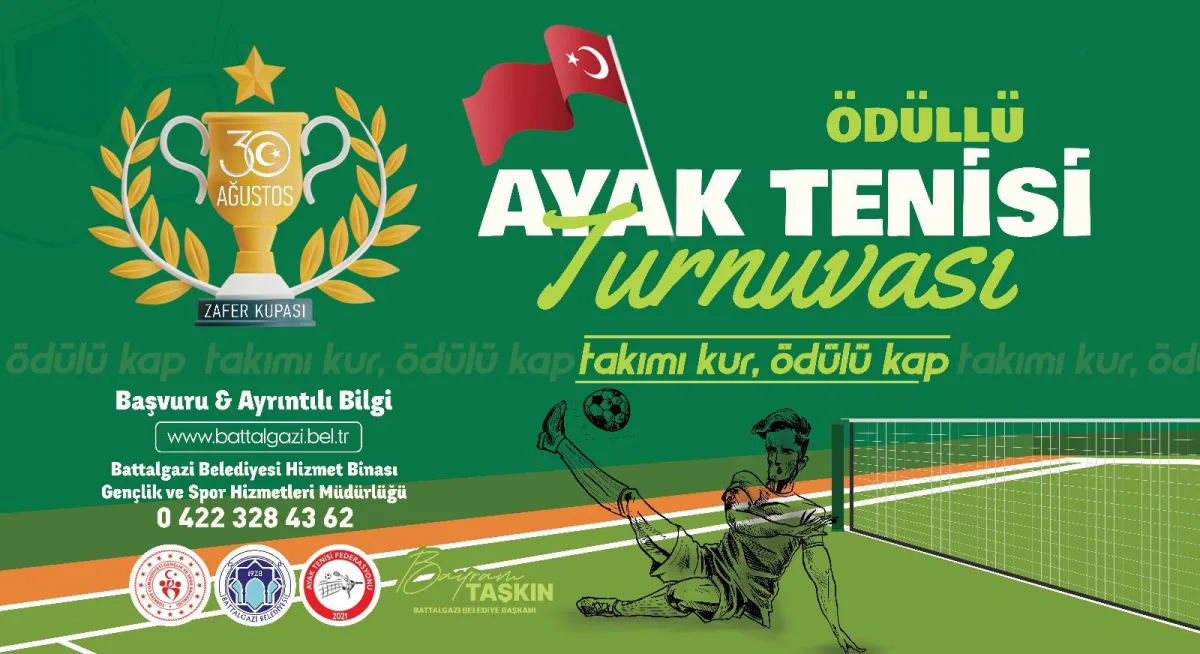 BATTALGAZİ BELEDİYESİ’NDEN 30 AĞUSTOS ZAFER BAYRAMINA ÖZEL AYAK TENİSİ TURNUVASI