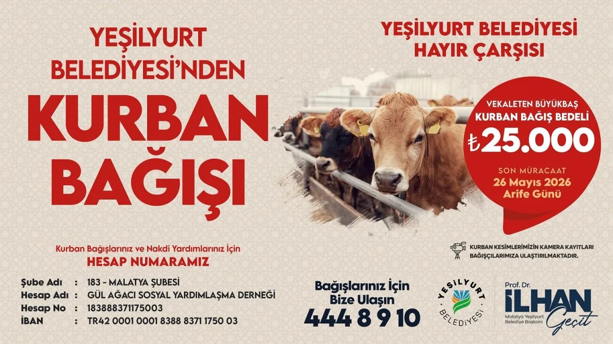 YEŞİLYURT BELEDİYESİ’NDEN KURBAN BAĞIŞI SEFERBERLİĞİ!