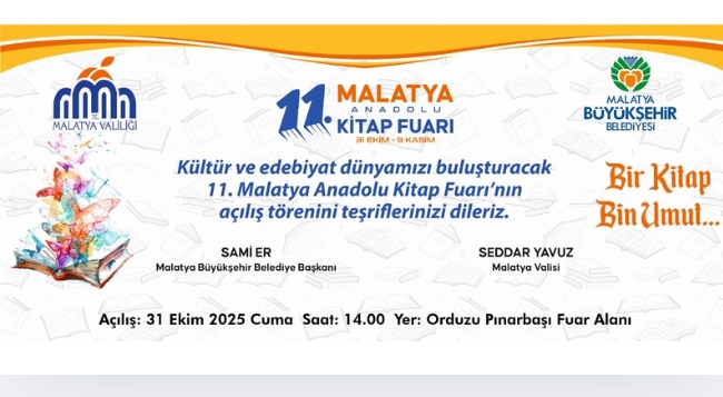 11. MALATYA ANADOLU KİTAP  VE KÜLTÜR FUARI AÇILIYOR