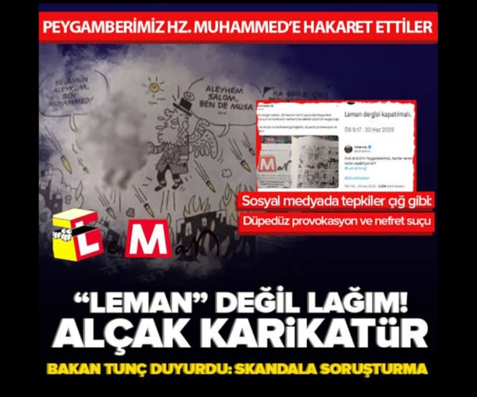 LEMAN Dergisi'ndeki Karikatür Tepki Topladı: Sosyal Medyada Gündem Oldu