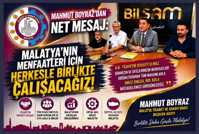 Mahmut Boyraz’dan Net Mesaj: “Malatya’nın Menfaatleri İçin Herkesle Birlikte Çalışacağız”