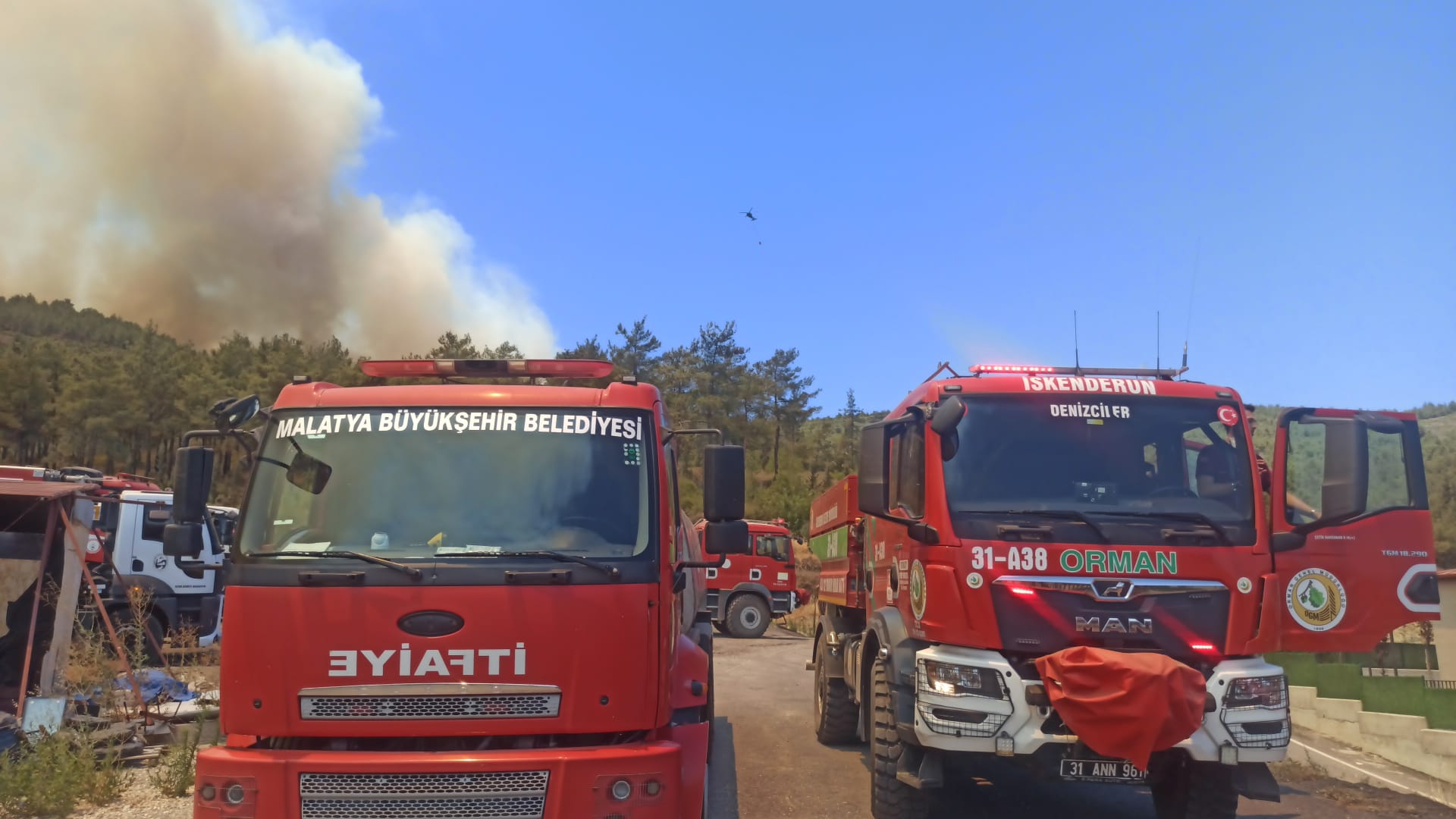 Malatya Büyükşehir Belediyesi’nden Hatay’daki Orman Yangınına Destek
