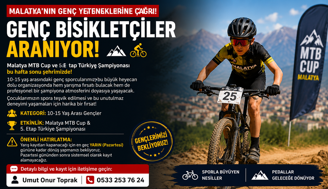 Malatya'da Genç Bisikletçiler Aranıyor: Türkiye Şampiyonası İçin Kayıtlar Başladı