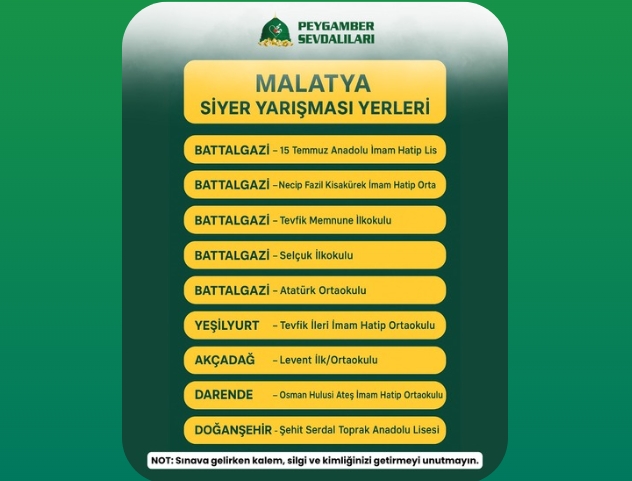 Malatya’da “Onu Oku, Onu Yaşa” Temalı Siyer Yarışması Düzenleniyor