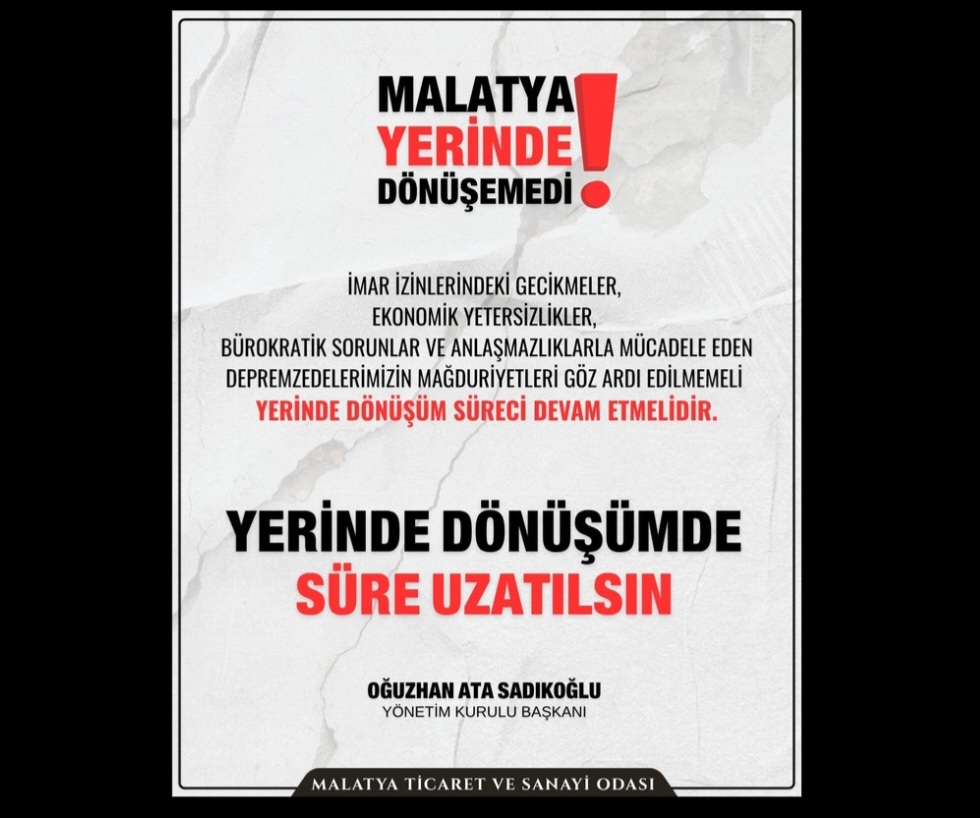 Sadıkoğlu: Yerinde Dönüşüm Süresi Uzatılmalı