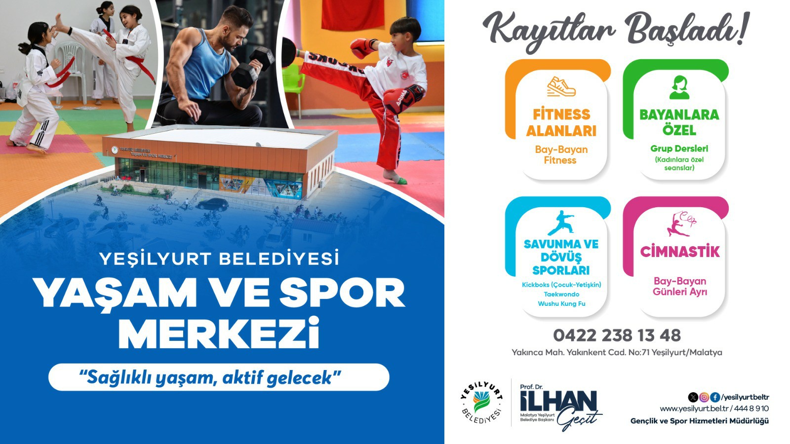 YEŞİLYURT BELEDİYESİ YAŞAM VE SPOR MERKEZİ’NDE KAYITLAR BAŞLADI