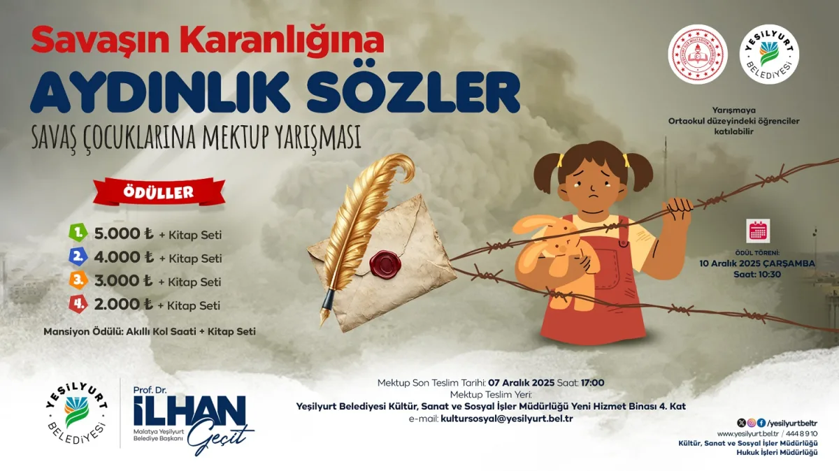 ORTAOKUL ÖĞRENCİLERİ SAVAŞ MAĞDURU ÇOCUKLARA KALEMLERİYLE SESLENECEK