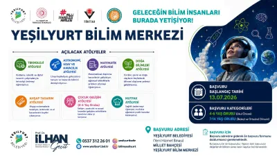 YEŞİLYURT BİLİM MERKEZİ BAŞVURULARI 13 TEMMUZ'DA BAŞLIYOR